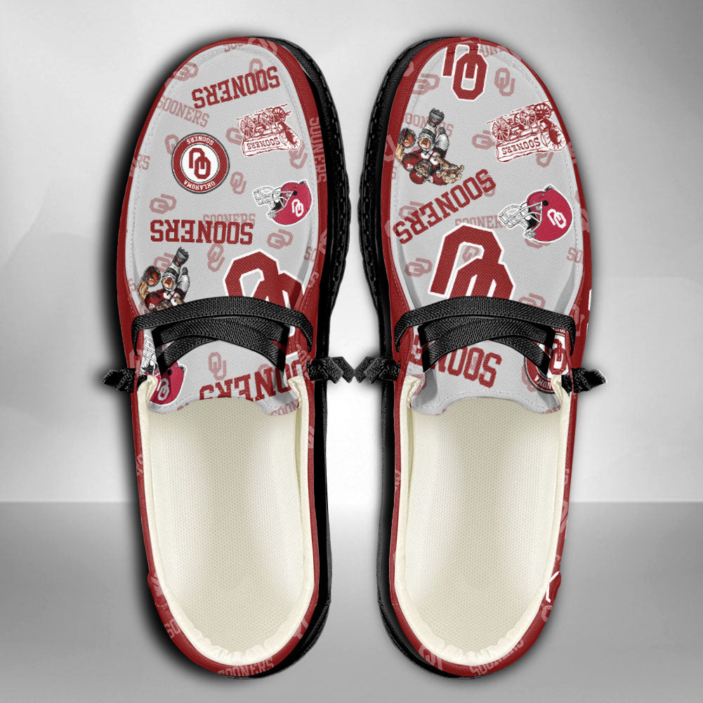 NCAA Oklahoma Sooners Custom Name Hey Dude Shoes 01