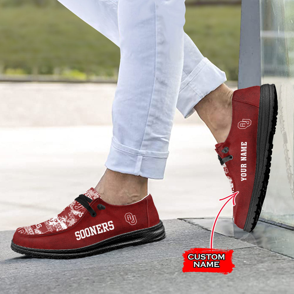 NCAA Oklahoma Sooners Custom Name Hey Dude Shoes 05 M79