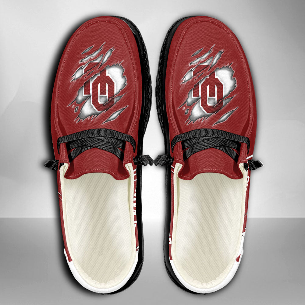 NCAA Oklahoma Sooners Custom Name Hey Dude Shoes 06