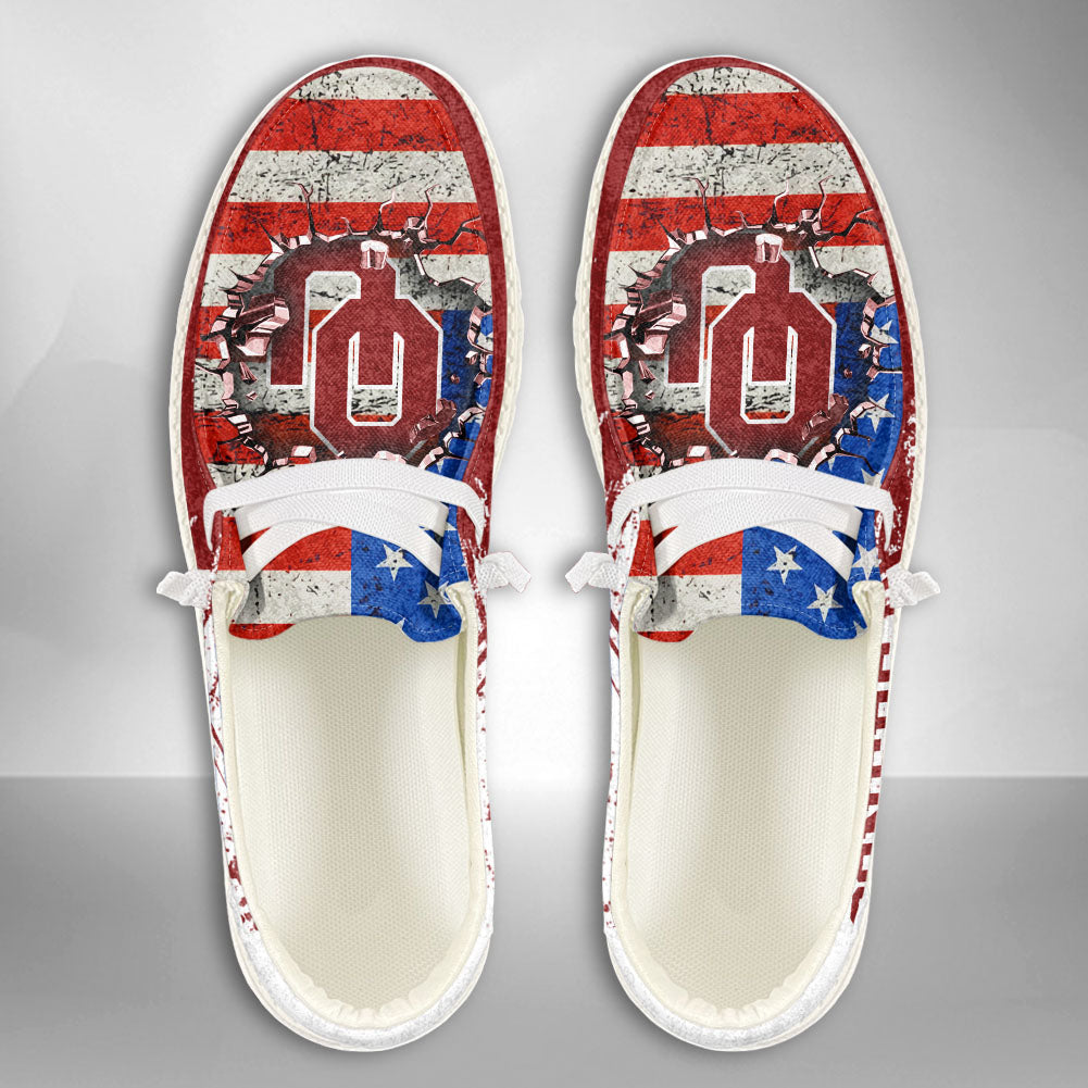 NCAA Oklahoma Sooners Custom Name Hey Dude Shoes 07 M79