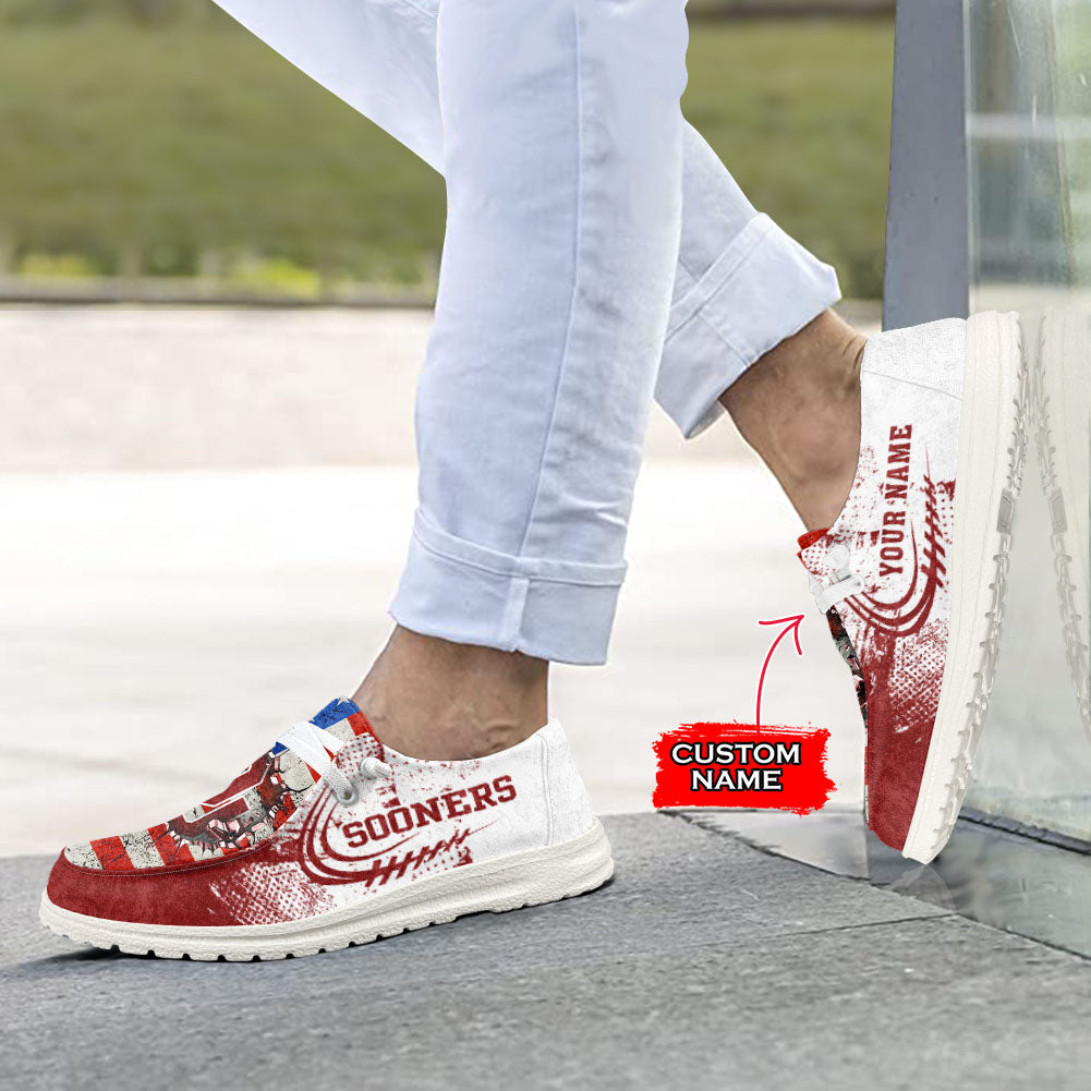 NCAA Oklahoma Sooners Custom Name Hey Dude Shoes 07 M79