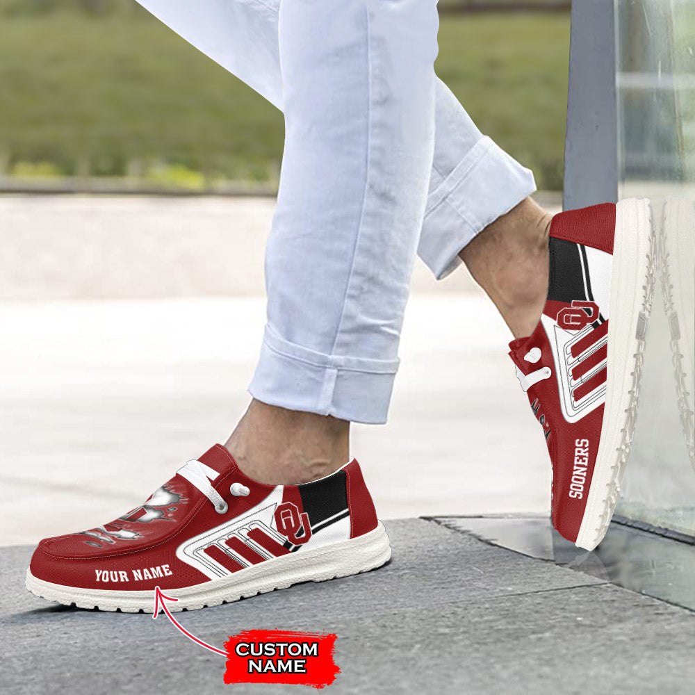 NCAA Oklahoma Sooners Custom Name Hey Dude Shoes 11 M79