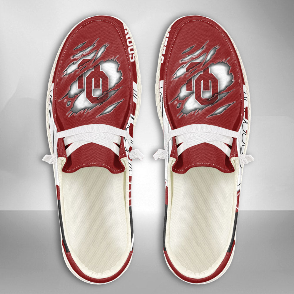 NCAA Oklahoma Sooners Custom Name Hey Dude Shoes 11 M79