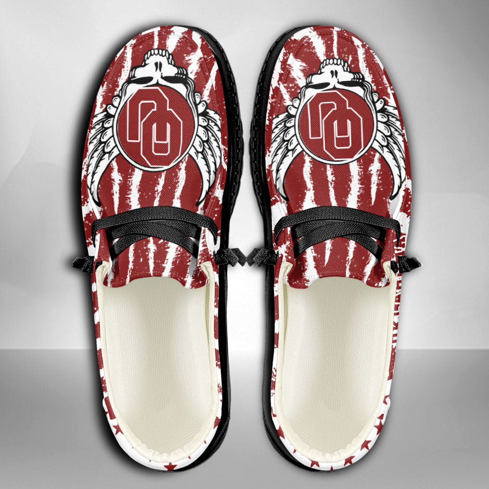 NCAA Oklahoma Sooners Custom Name Hey Dude Shoes 12 M79