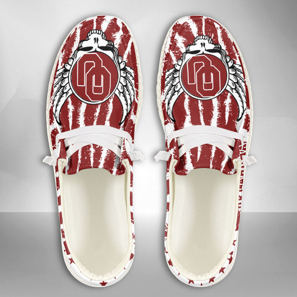 NCAA Oklahoma Sooners Custom Name Hey Dude Shoes 12 M79