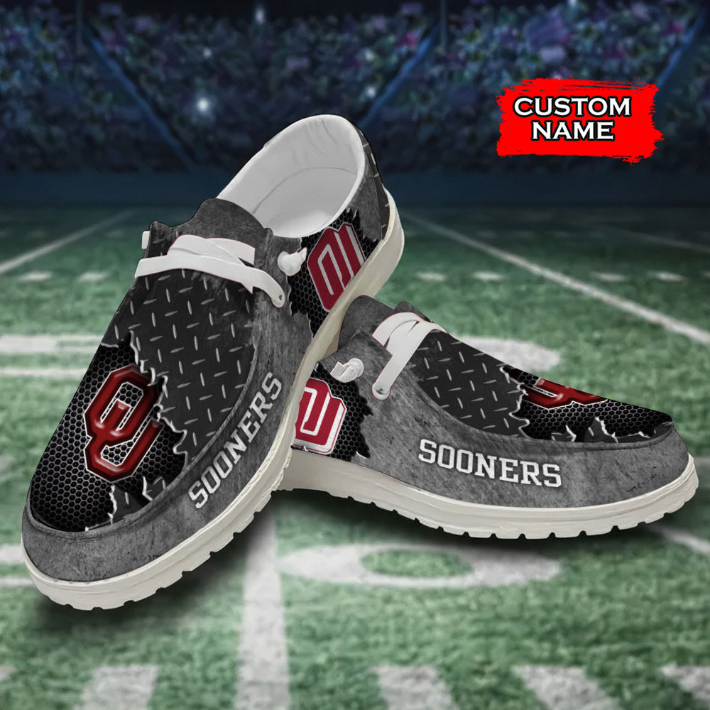 NCAA Oklahoma Sooners Custom Name Hey Dude Shoes 15 M79
