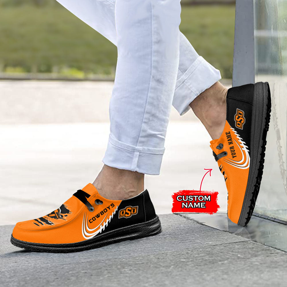 NCAA Oklahoma State Cowboys Custom Name Hey Dude Shoes 06 M7