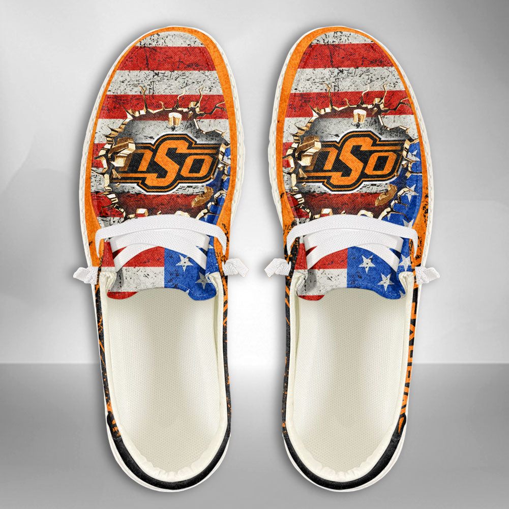 NCAA Oklahoma State Cowboys Custom Name Hey Dude Shoes 07 M79