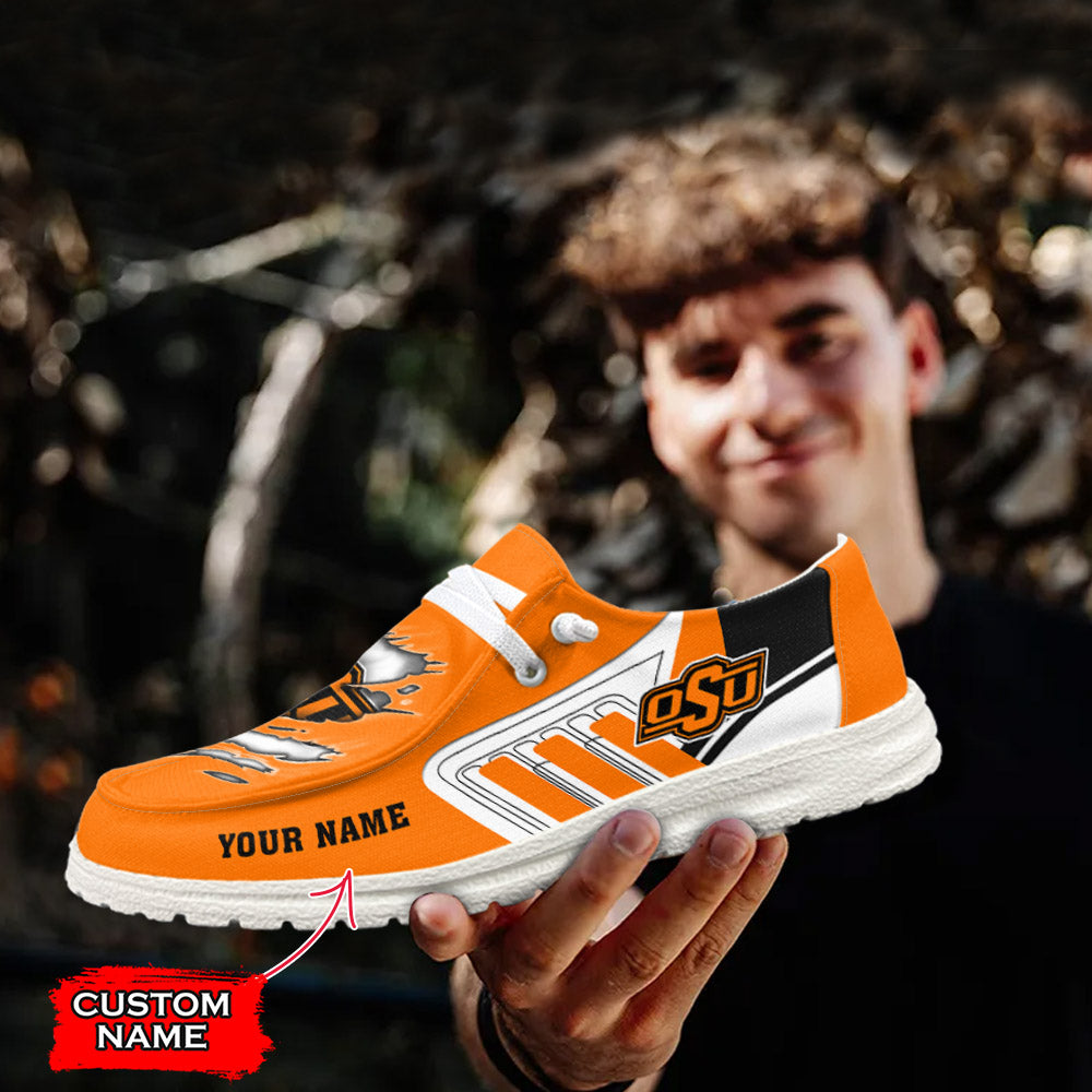 NCAA Oklahoma State Cowboys Custom Name Hey Dude Shoes 11 M79