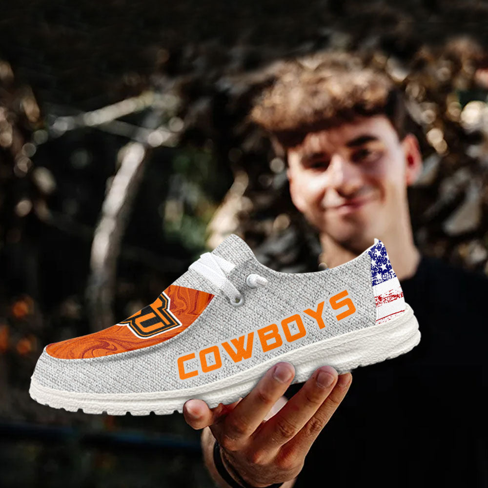 NCAA Oklahoma State Cowboys Custom Name Hey Dude Shoes 13 M79