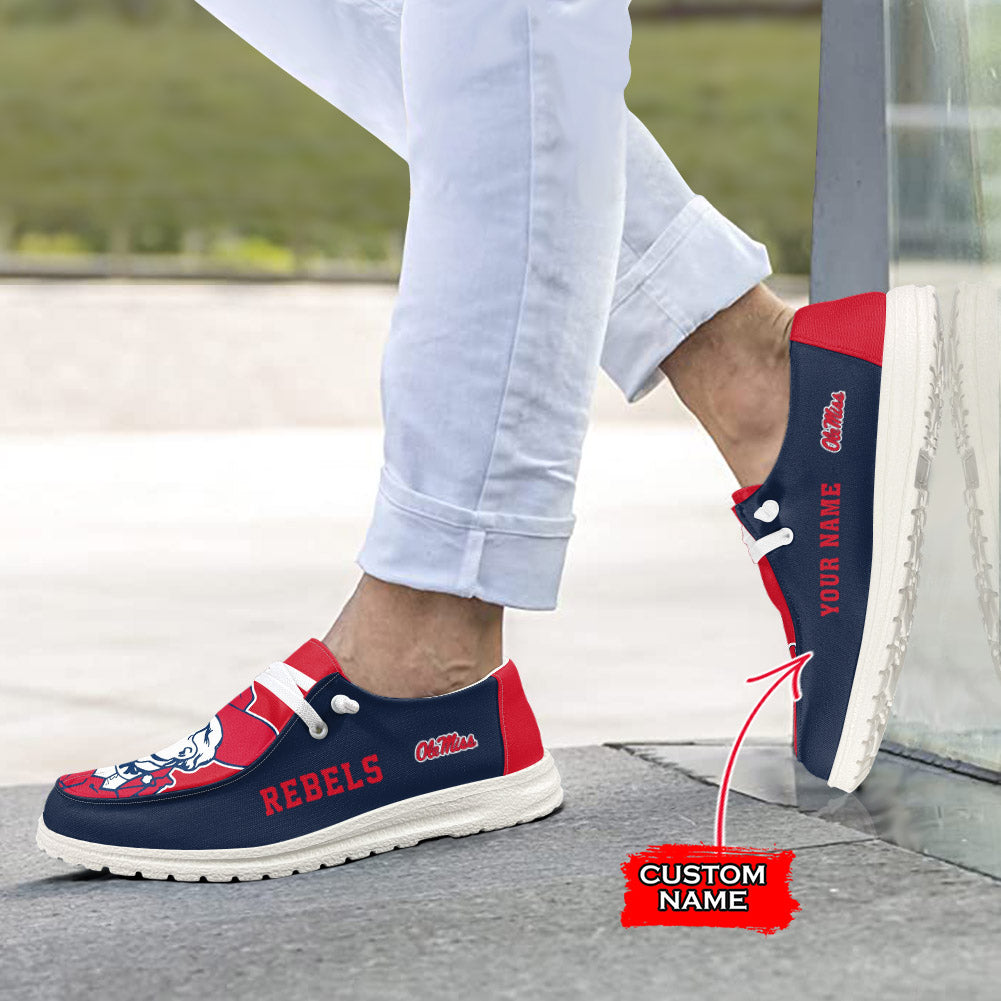 NCAA Ole Miss Rebels - Custom Name Hey Dude Shoes 02