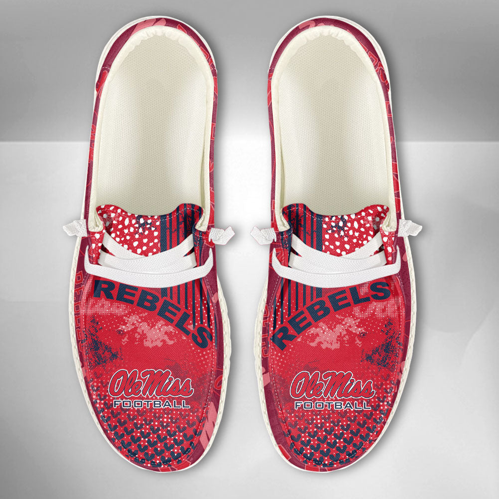 NCAA Ole Miss Rebels Custom Name Hey Dude Shoes 03 M7