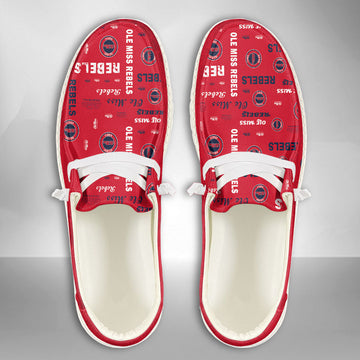 NCAA Ole Miss Rebels Custom Name Hey Dude Shoes 04 M7