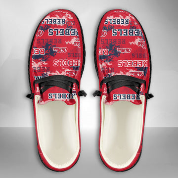 NCAA Ole Miss Rebels Custom Name Hey Dude Shoes 05 M7