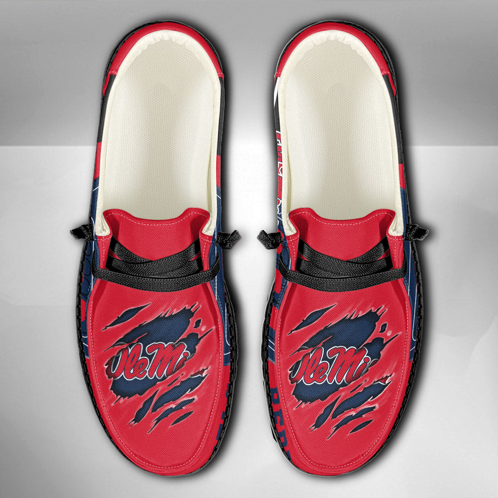 NCAA Ole Miss Rebels Custom Name Hey Dude Shoes 07 M7
