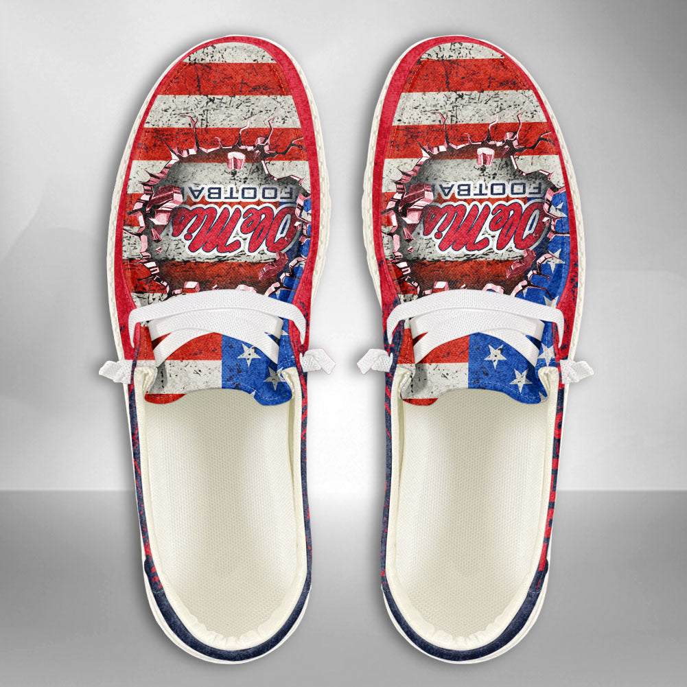 NCAA Ole Miss Rebels Custom Name Hey Dude Shoes 07 M79