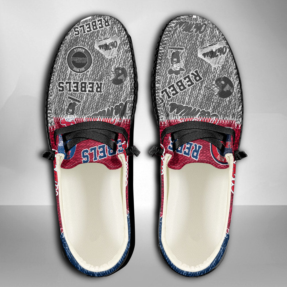 NCAA Ole Miss Rebels Custom Name Hey Dude Shoes 08 M79