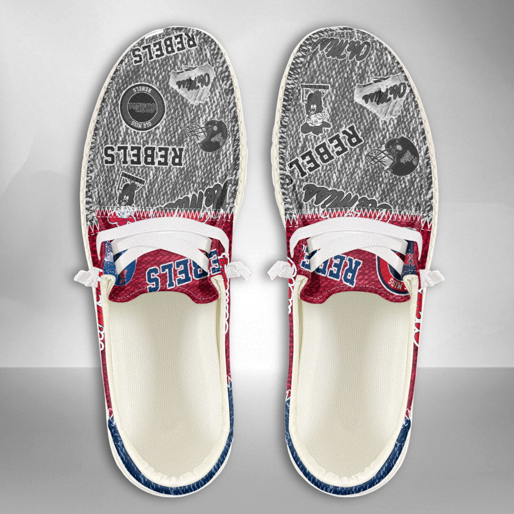 NCAA Ole Miss Rebels Custom Name Hey Dude Shoes 08 M79