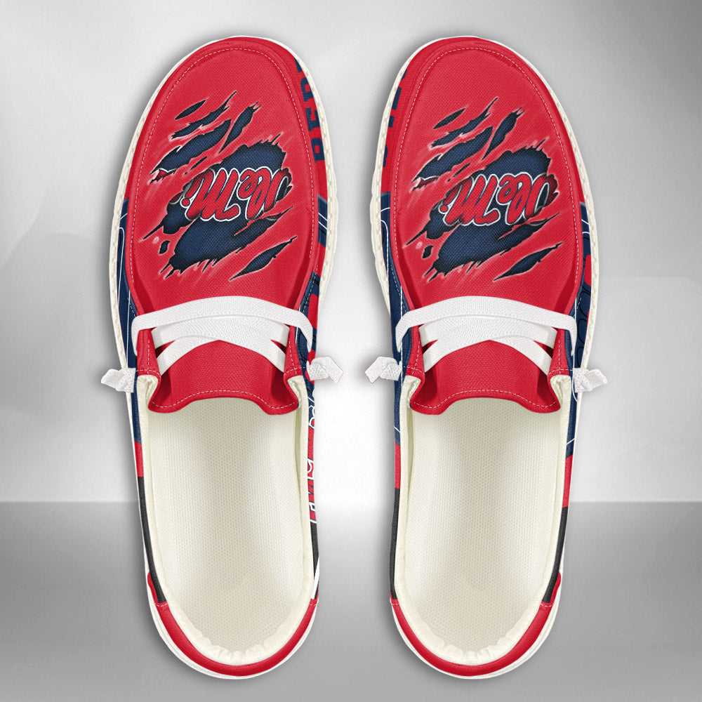 NCAA Ole Miss Rebels Custom Name Hey Dude Shoes 11 M79