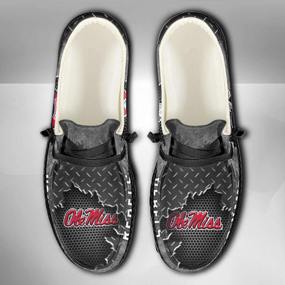 NCAA Ole Miss Rebels Custom Name Hey Dude Shoes 15 M79