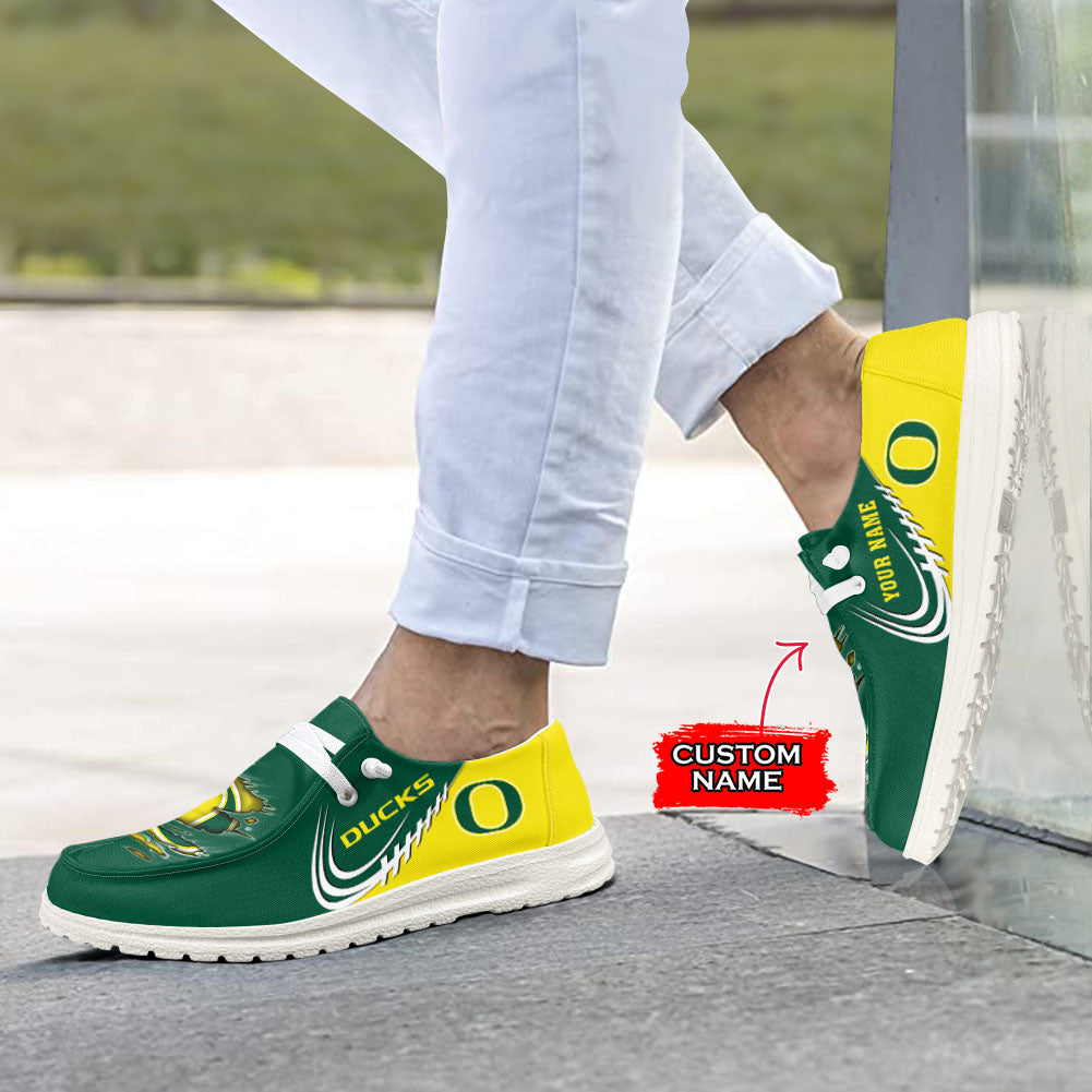 NCAA Oregon Ducks Custom Name Hey Dude Shoes 06