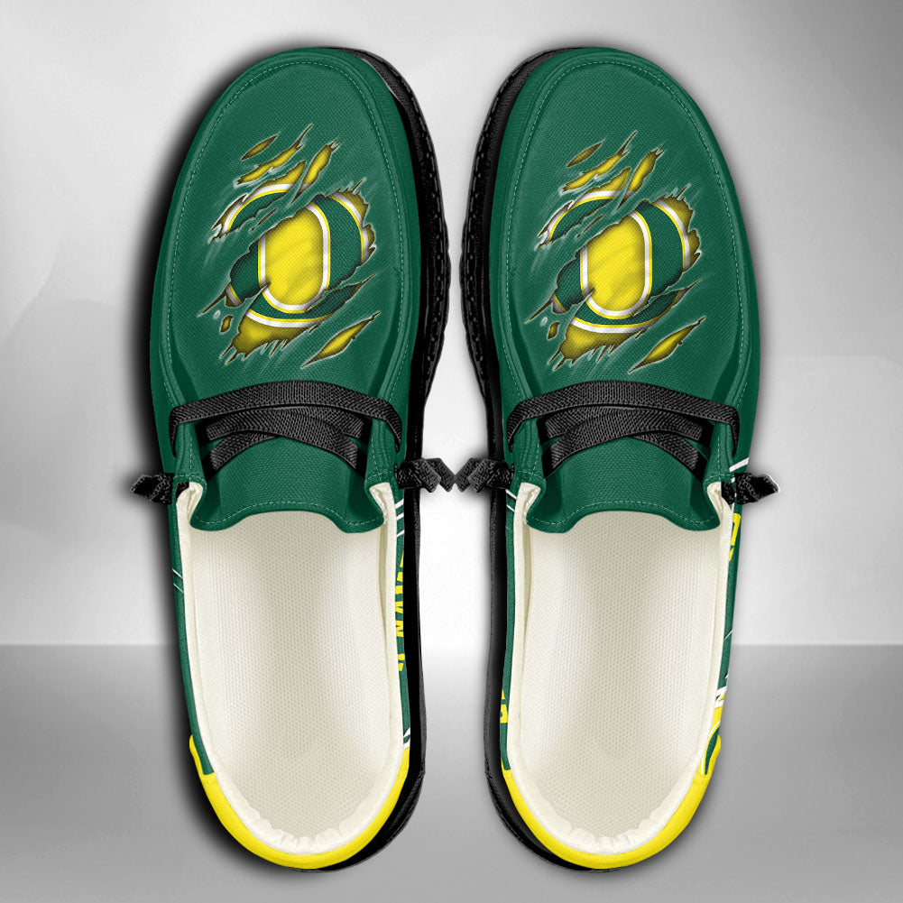 NCAA Oregon Ducks Custom Name Hey Dude Shoes 06