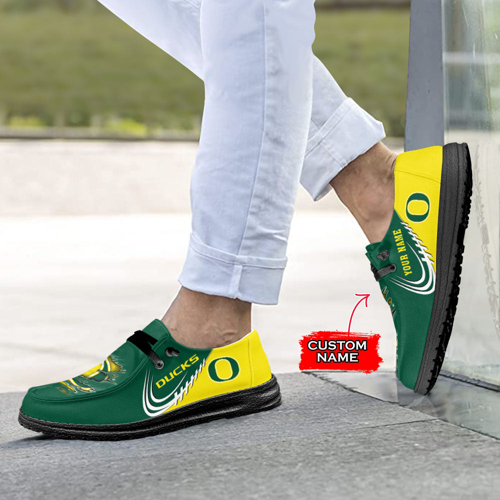 NCAA Oregon Ducks Custom Name Hey Dude Shoes 06