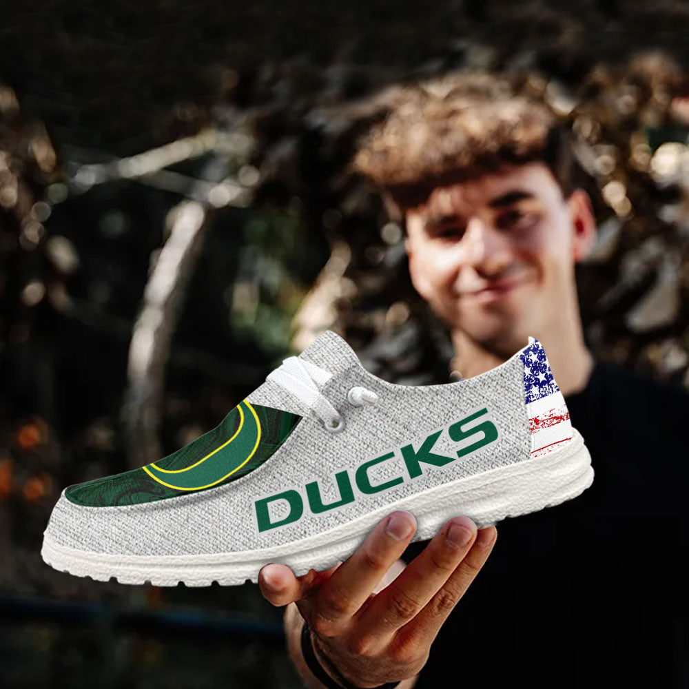 NCAA Oregon Ducks Custom Name Hey Dude Shoes 13 M79