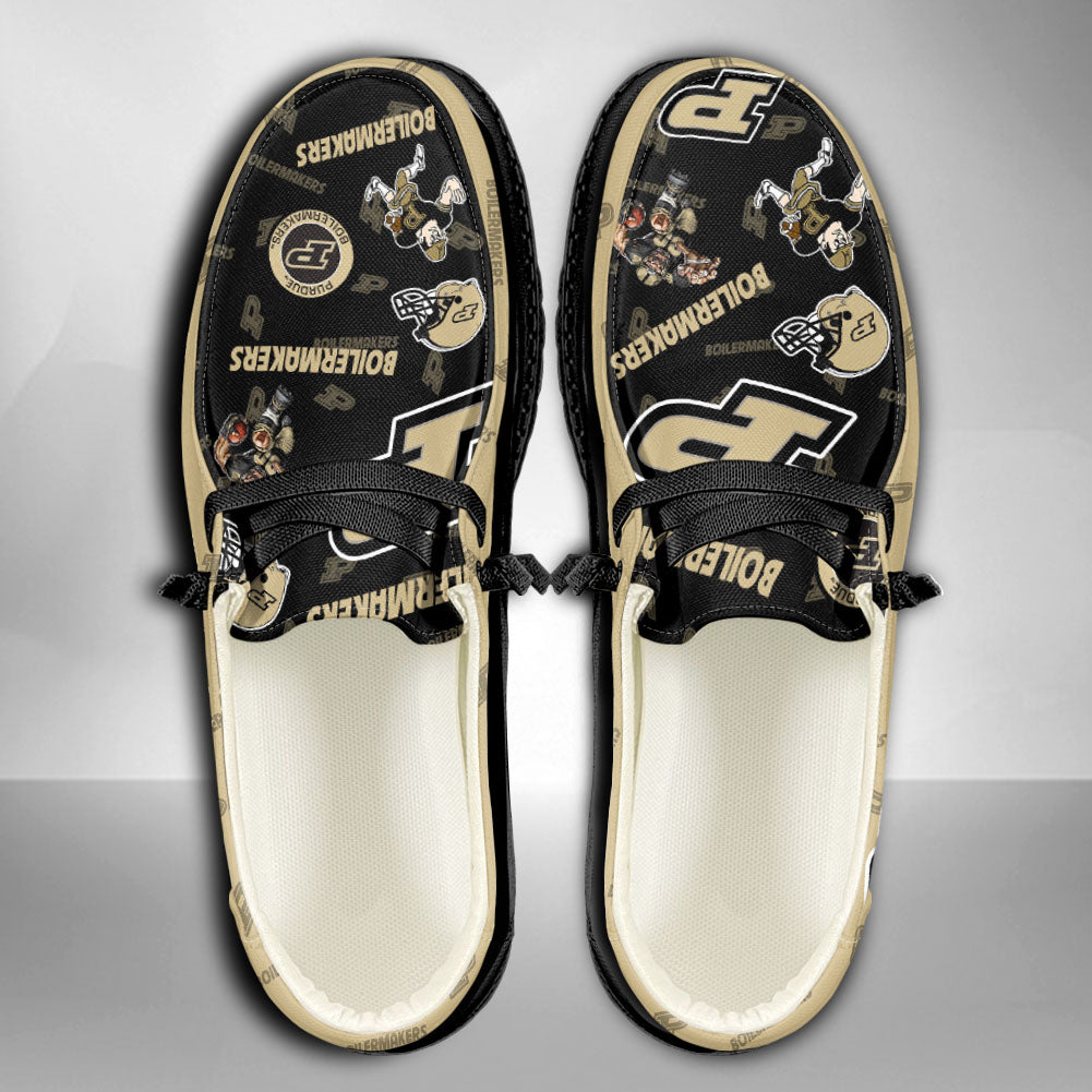 NCAA Purdue Boilermakers Custom Name Hey Dude Shoes 02 M12