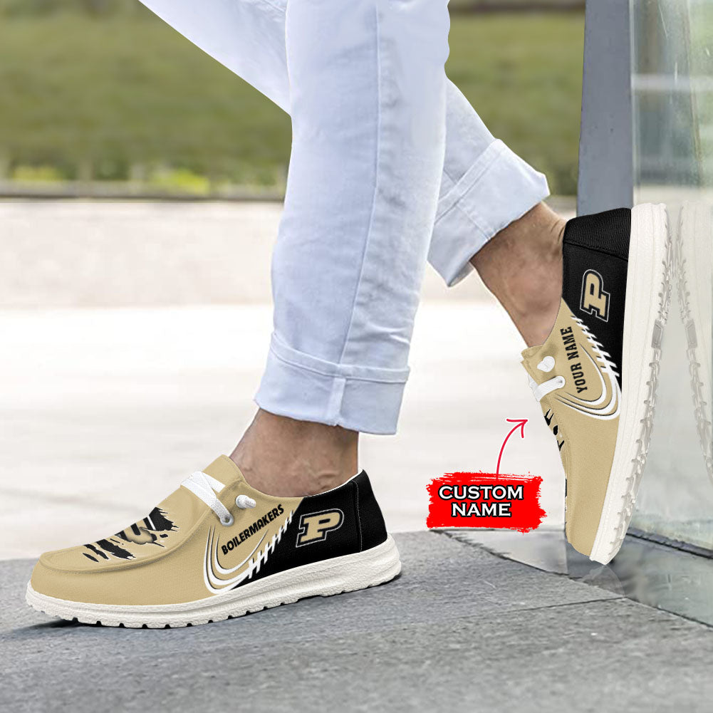 NCAA Purdue Boilermakers Custom Name Hey Dude Shoes 06