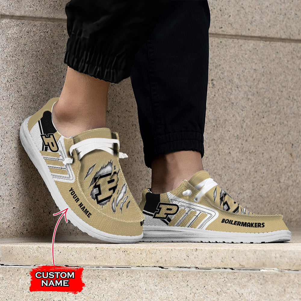 NCAA Purdue Boilermakers Custom Name Hey Dude Shoes 07 M7