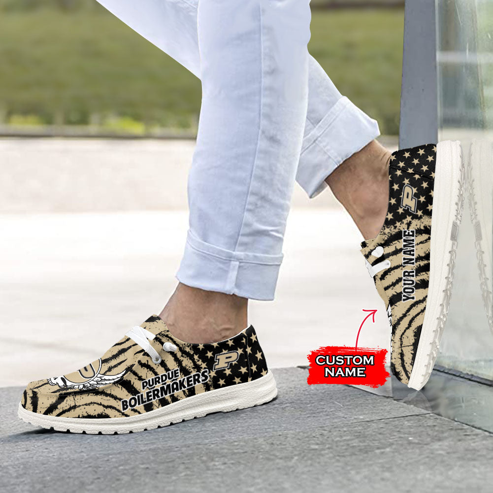 NCAA Purdue Boilermakers Custom Name Hey Dude Shoes 08 M7