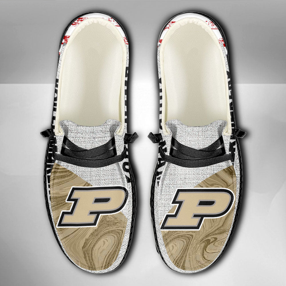 NCAA Purdue Boilermakers Custom Name Hey Dude Shoes 13 M79