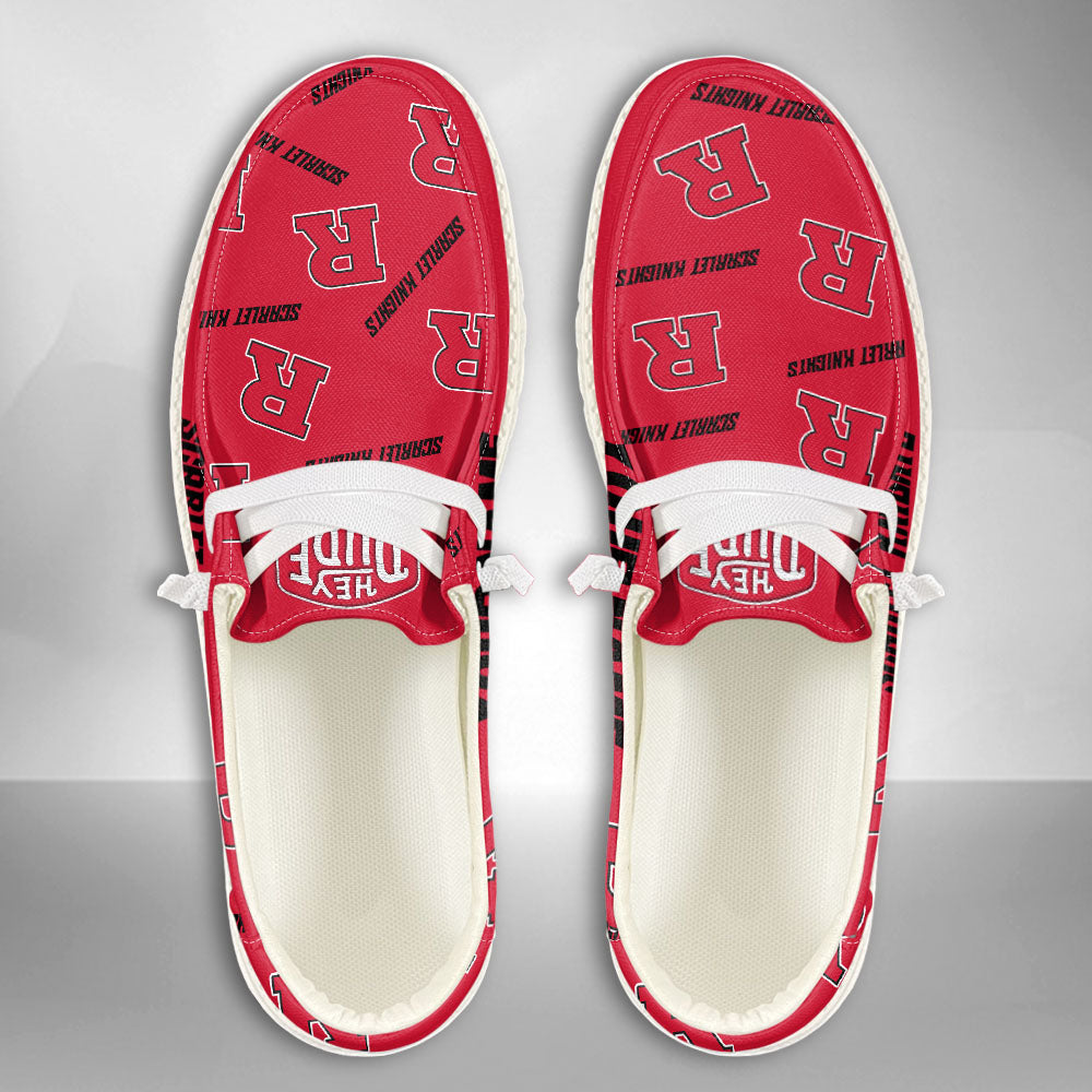 NCAA Rutgers Scarlet Knights - Custom Name Hey Dude Shoes X03
