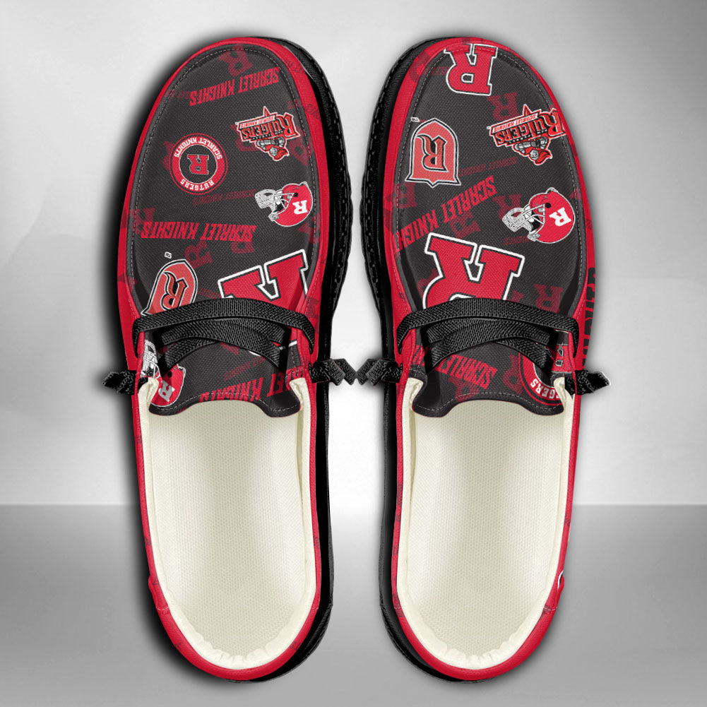 NCAA Rutgers Scarlet Knights Custom Name Hey Dude Shoes 01 M7