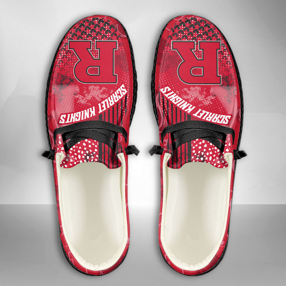 NCAA Rutgers Scarlet Knights Custom Name Hey Dude Shoes 03 M7