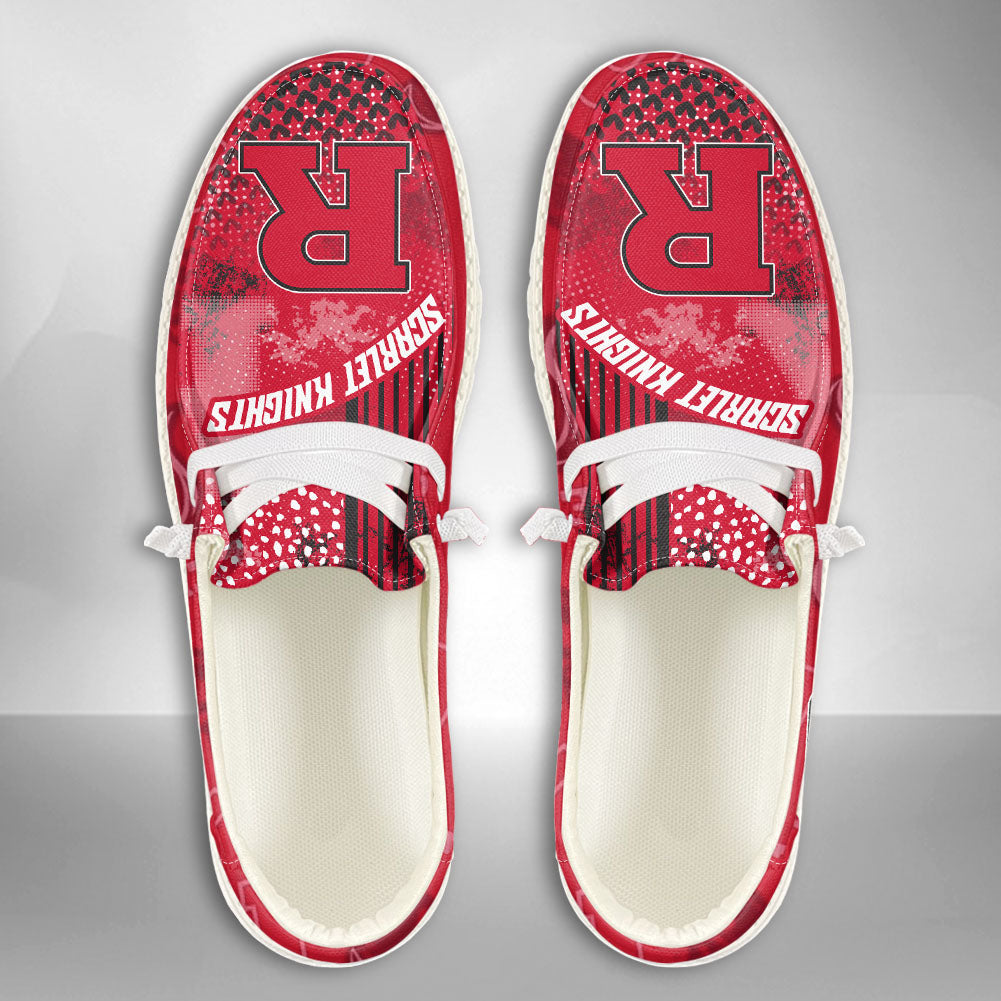 NCAA Rutgers Scarlet Knights Custom Name Hey Dude Shoes 03 M7