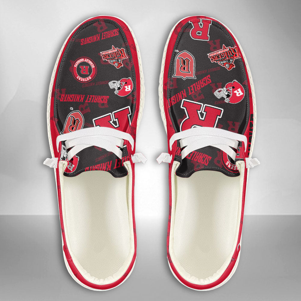 NCAA Rutgers Scarlet Knights Custom Name Hey Dude Shoes 04 M79