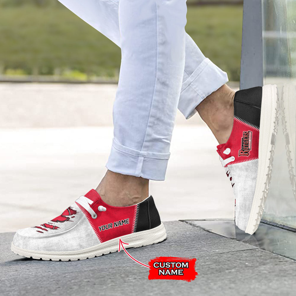 NCAA Rutgers Scarlet Knights Custom Name Hey Dude Shoes 09 M79
