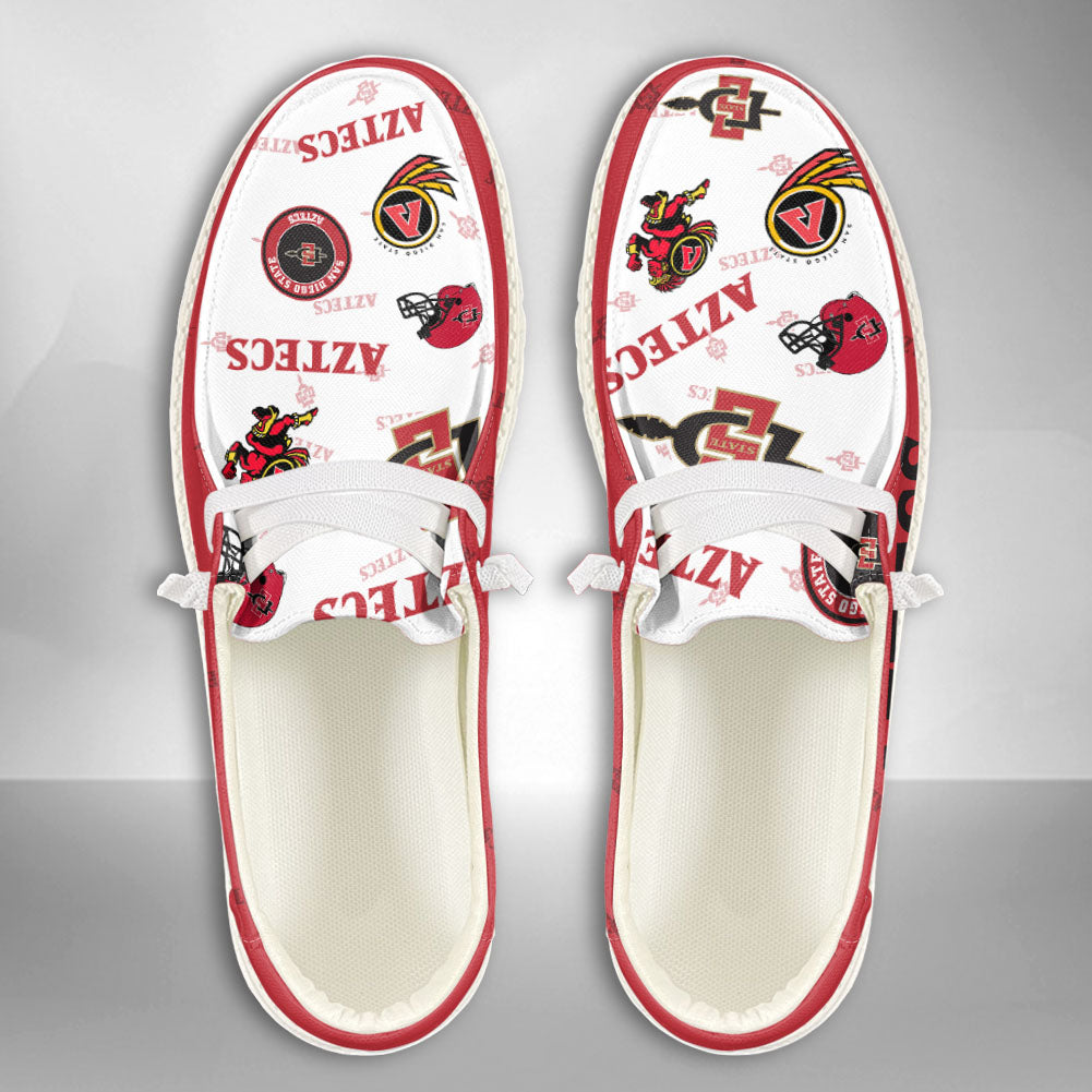 NCAA San Diego State Aztecs Custom Name Hey Dude Shoes 02 M12