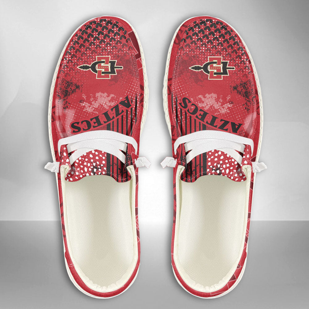 NCAA San Diego State Aztecs Custom Name Hey Dude Shoes 03 M7