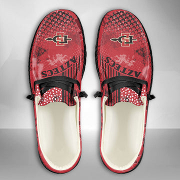 NCAA San Diego State Aztecs Custom Name Hey Dude Shoes 03 M7