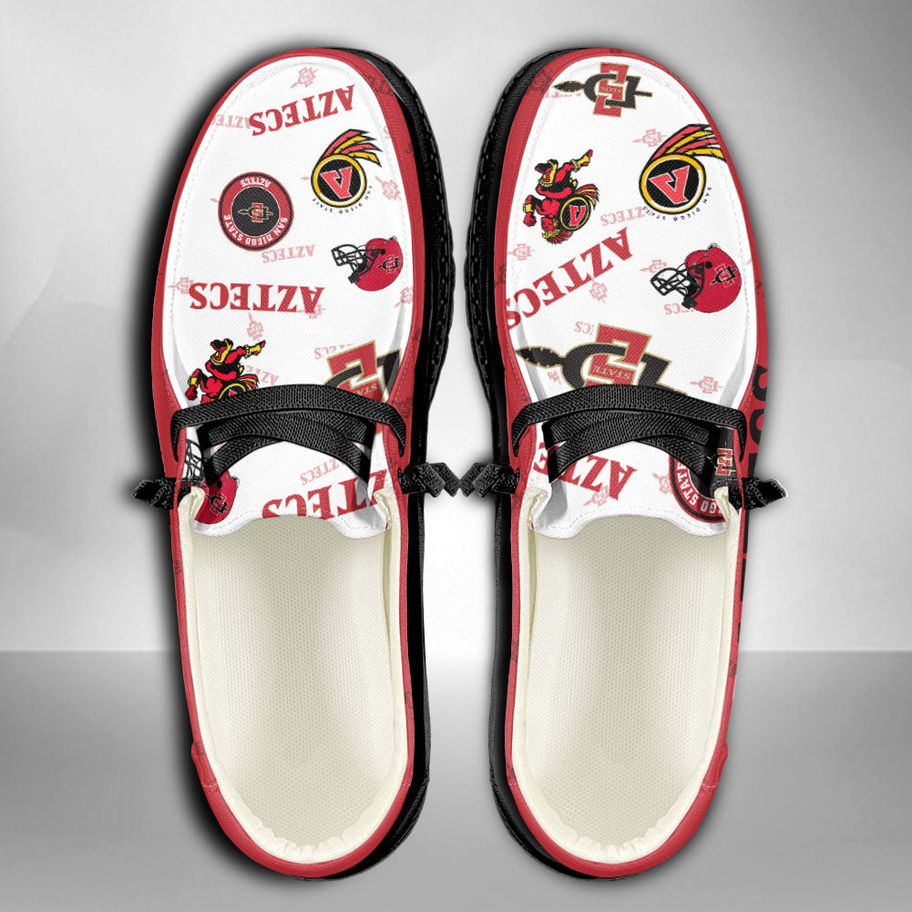 NCAA San Diego State Aztecs Custom Name Hey Dude Shoes 04 M79