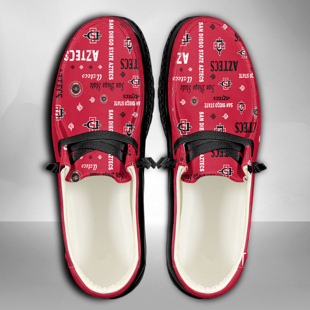 NCAA San Diego State Aztecs Custom Name Hey Dude Shoes 06 M79
