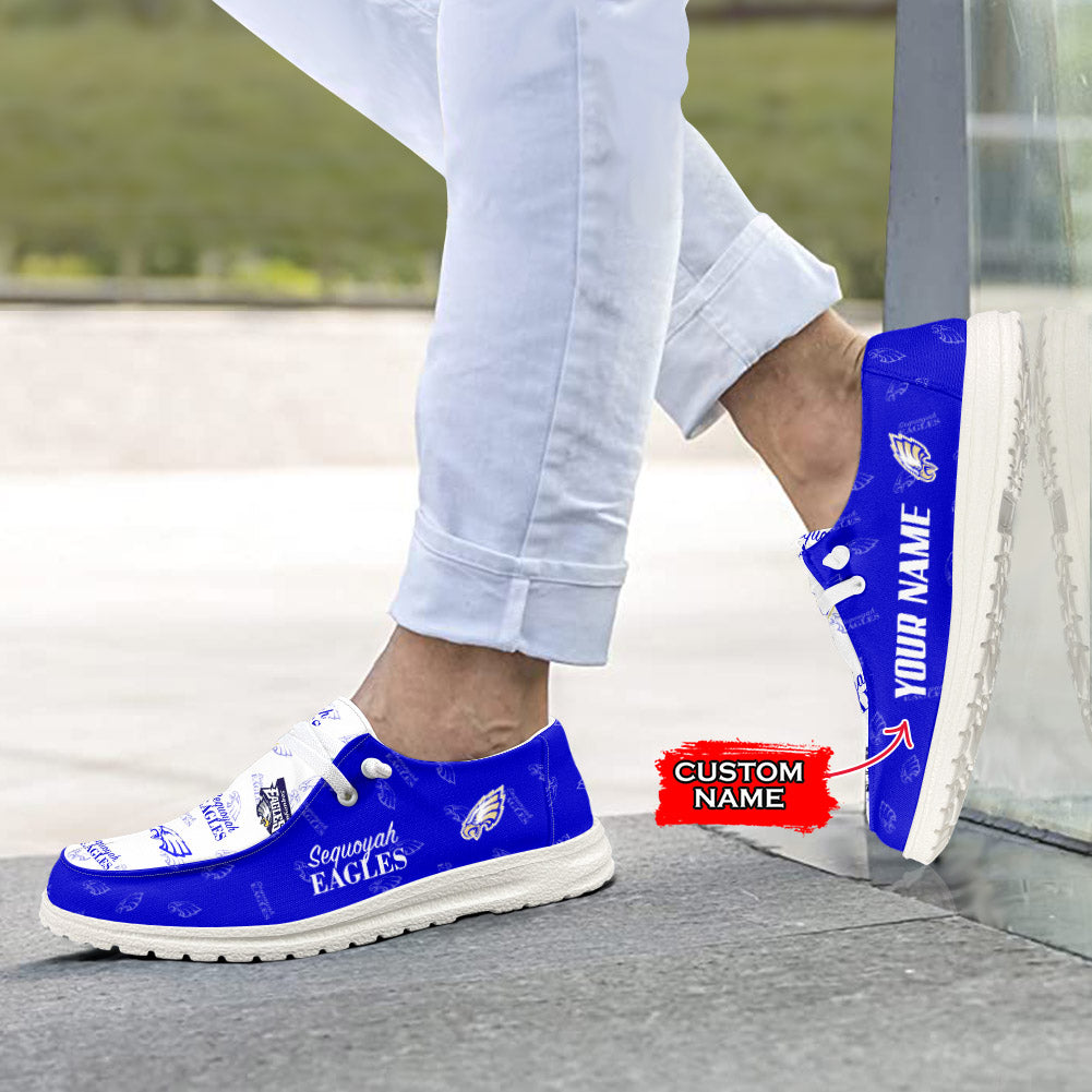 NCAA Sequoyah Eagles Custom Name Hey Dude Shoes 01 M7