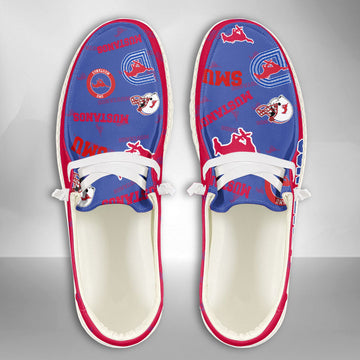 NCAA SMU Mustangs Custom Name Hey Dude Shoes 01 M7