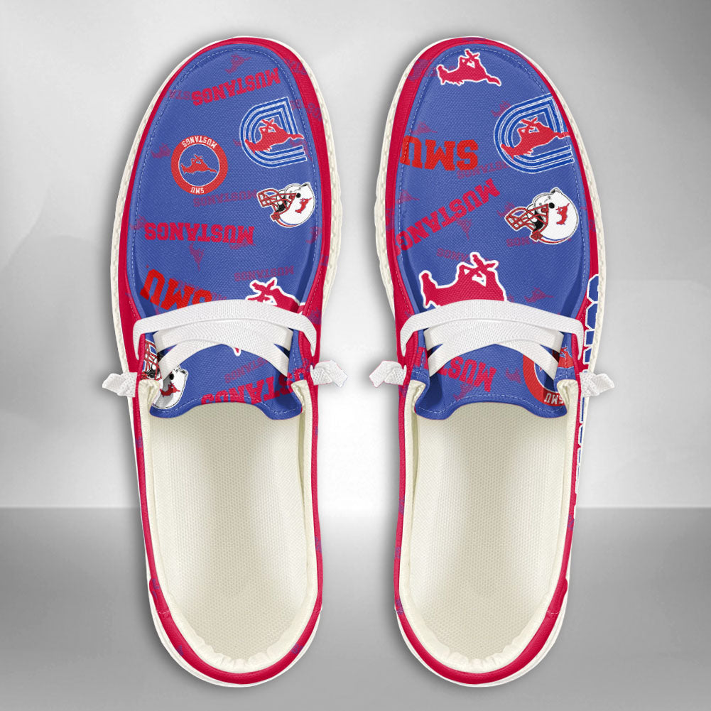 NCAA SMU Mustangs Custom Name Hey Dude Shoes 02 M12