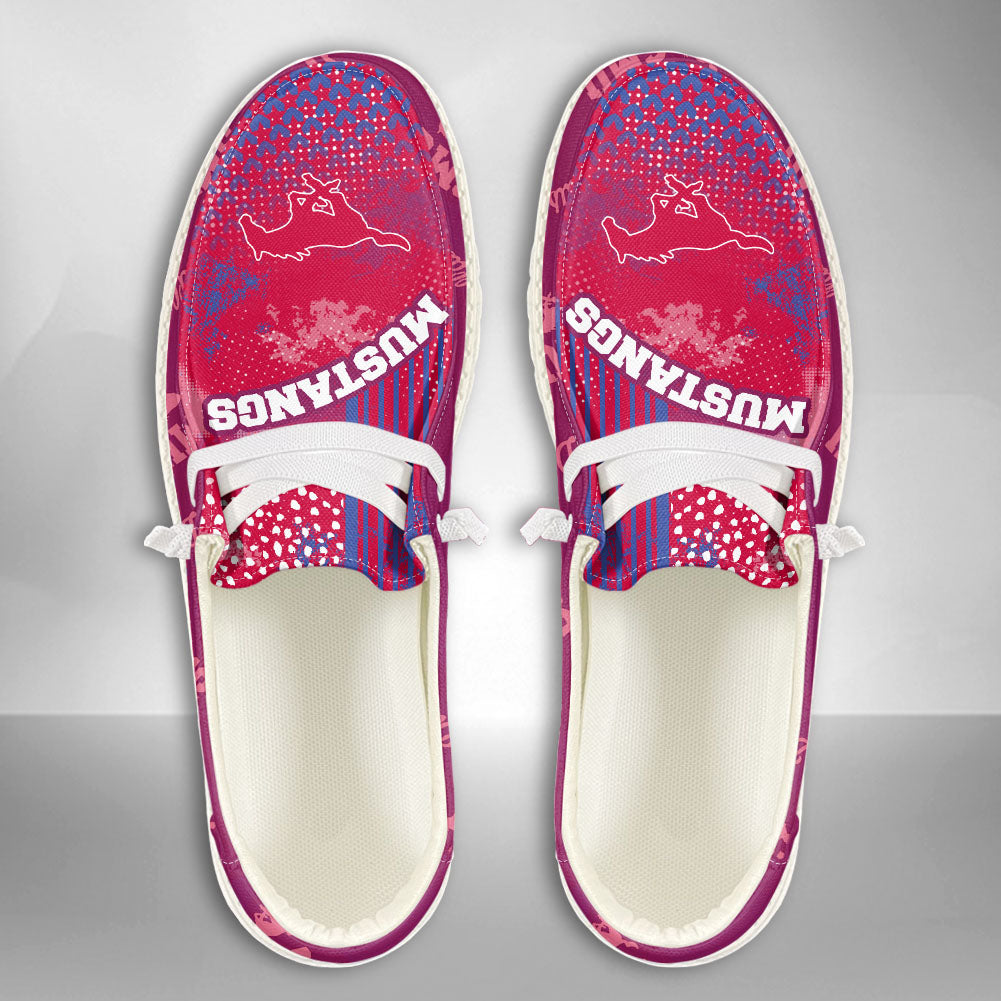 NCAA SMU Mustangs Custom Name Hey Dude Shoes 03 M7