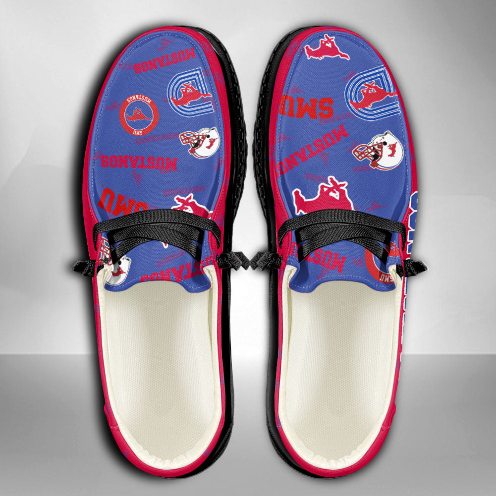 NCAA SMU Mustangs Custom Name Hey Dude Shoes 04 M79