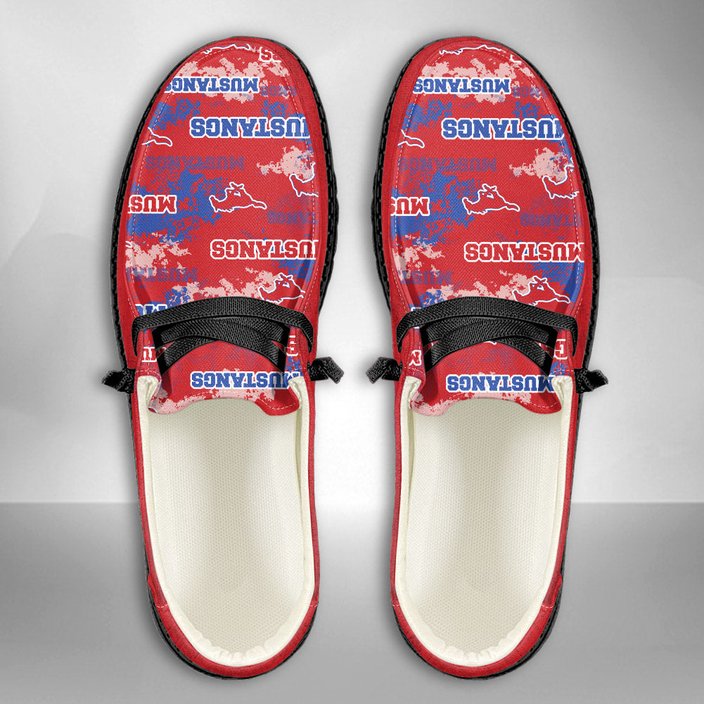 NCAA SMU Mustangs Custom Name Hey Dude Shoes 05 M79